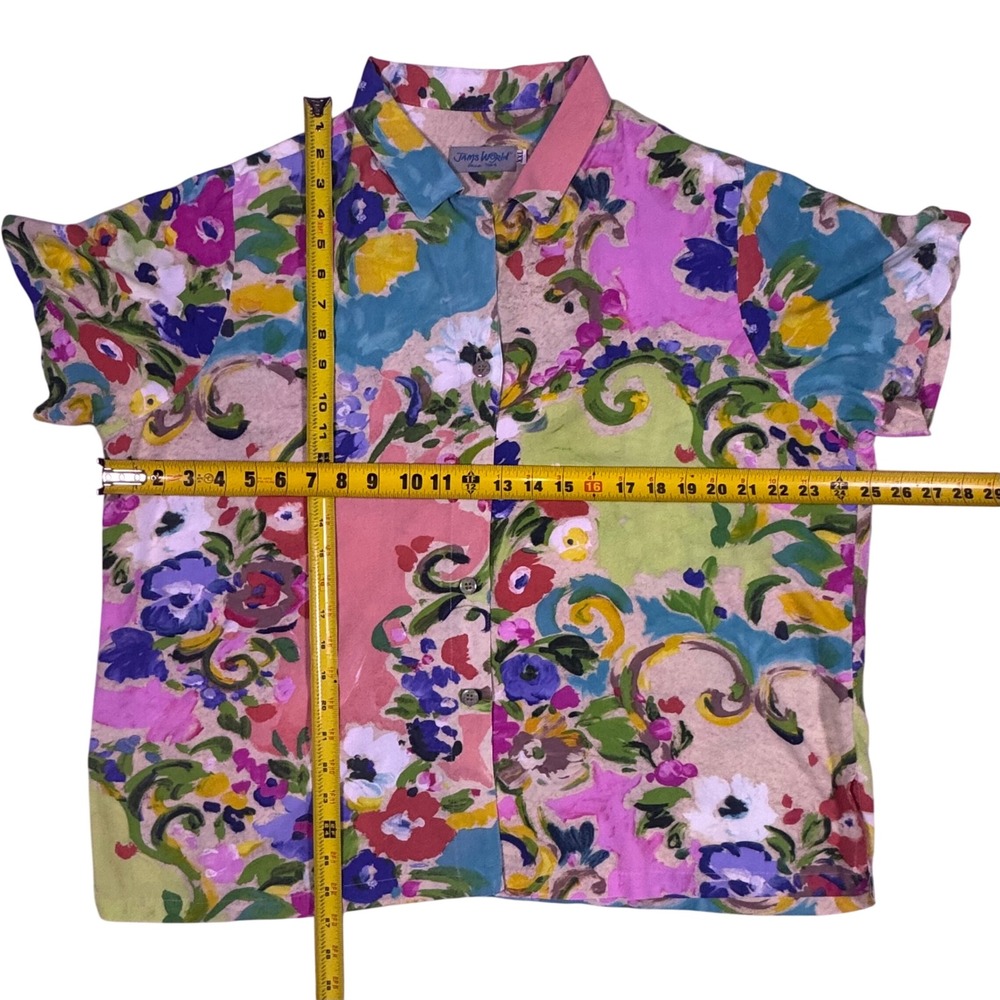 Vtg Jams World Dress & Shirt 2XL Flower Kiss Pattern Ruffle Hawaiian Resortwear - Picture 11 of 14